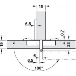 Charniere Prameta 180° Jumelee - Ref. PRA3650R91N